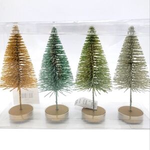 NEW Sealed 4 Holiday / Christmas Sparkle Brush Trees 2023